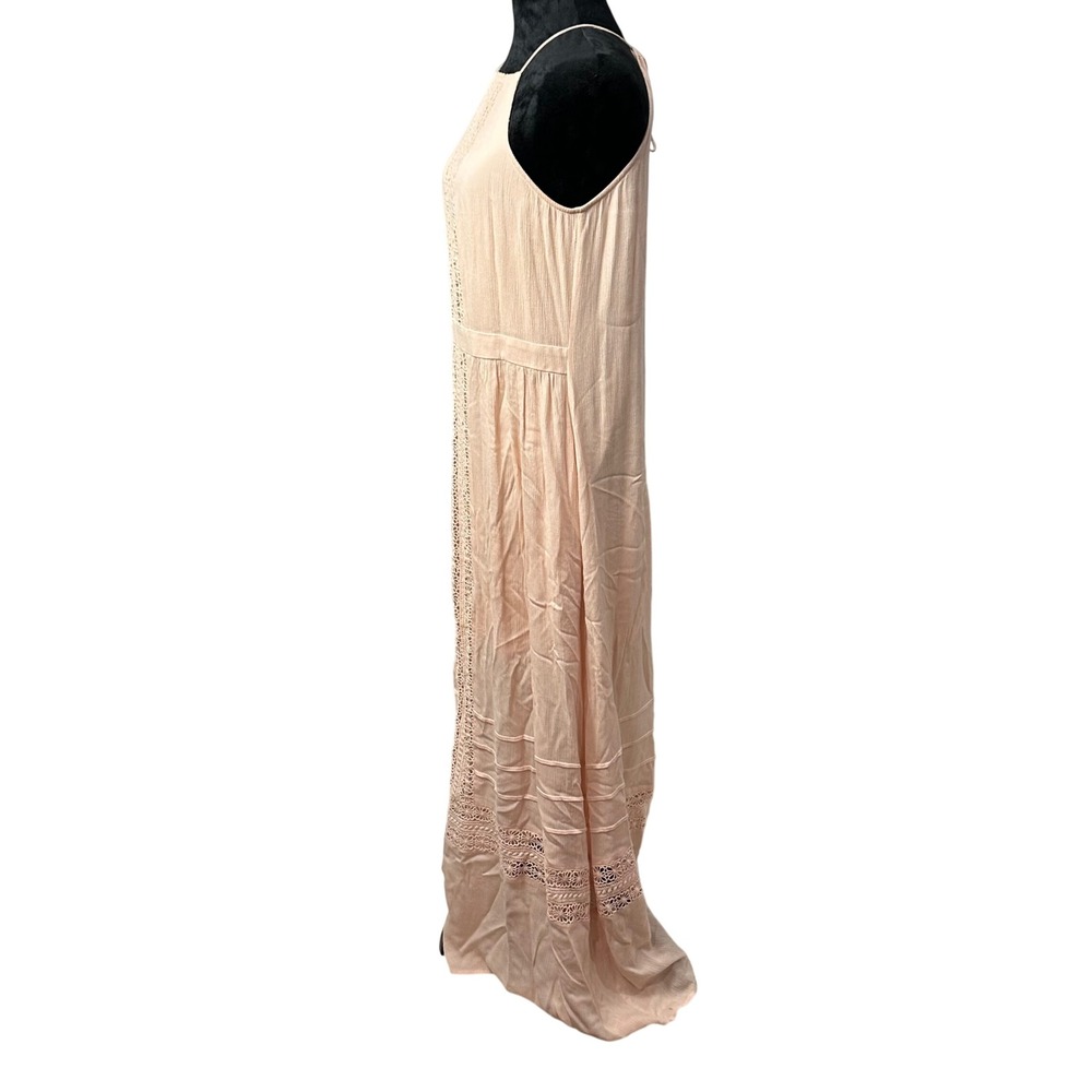 Altar State Dusty Rose Pink Crochet Lace Halter Maxi Dress Boho Beach Vacation S - Picture 3 of 13